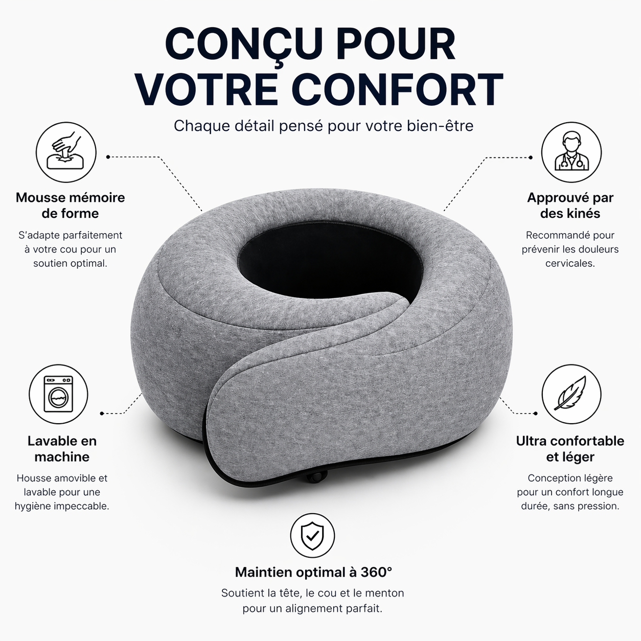 Coussin de voyage Ergonomique