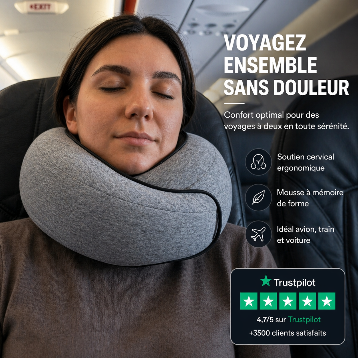 Coussin de voyage Ergonomique