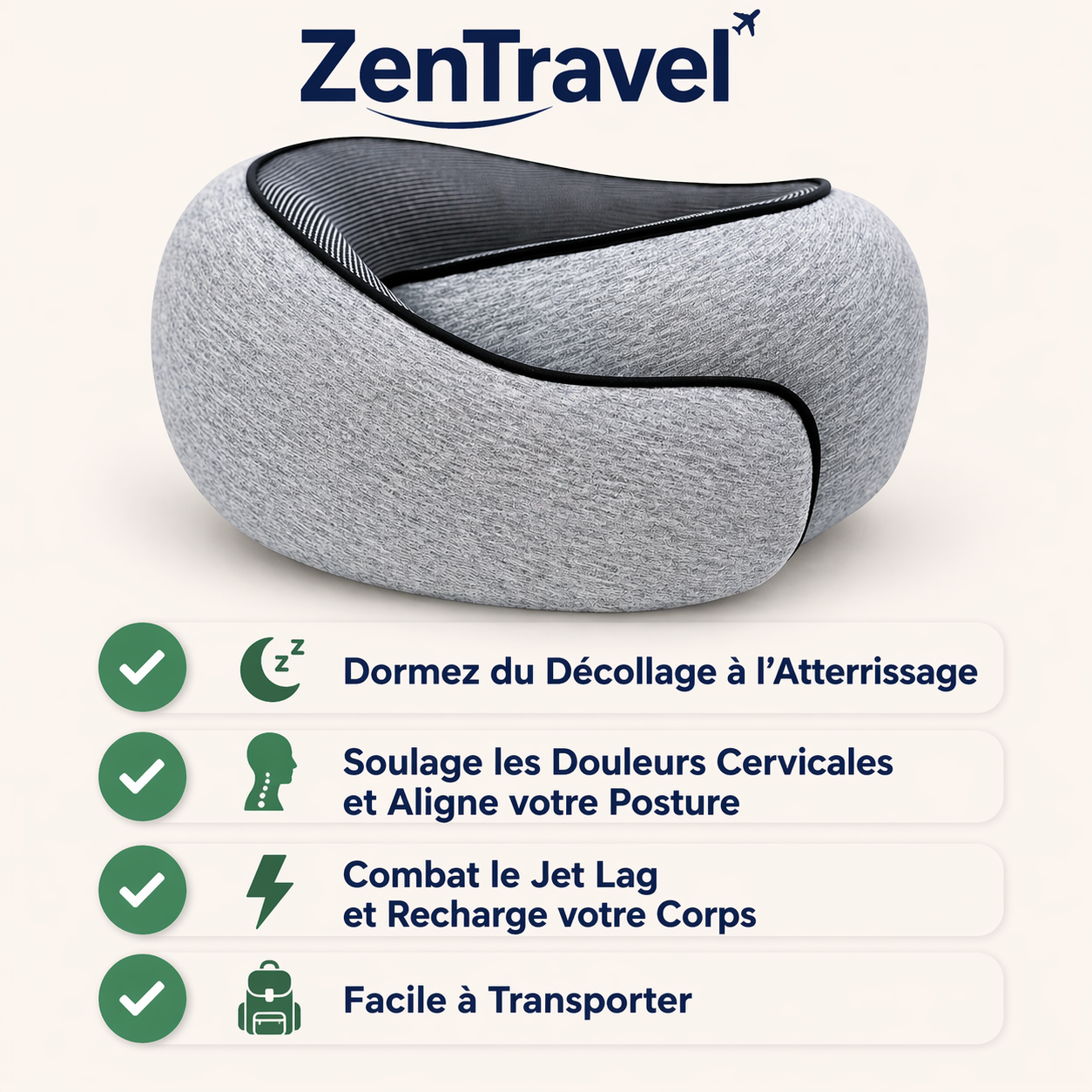 Coussin de voyage Ergonomique